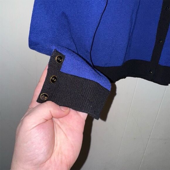 89th & Madison Women's XL Blue Cardigan Sweater V-Neck Long Sleeve - Picture 3 of 8